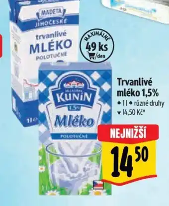 Albert Trvanlivé mléko 1,5% nabídka