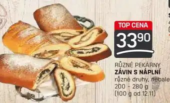 Flop RŮZNÉ PEKÁRNY ZÁVIN S NÁPLNÍ nabídka