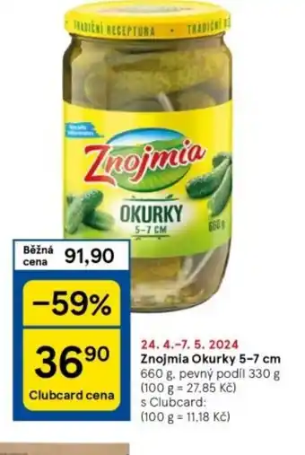 Tesco Znojmia Okurky 5-7 cm nabídka