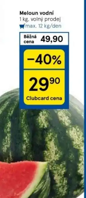 Tesco Meloun vodní nabídka