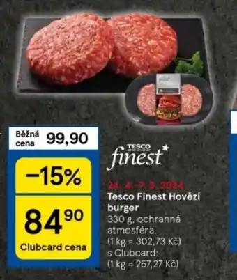 Tesco Tesco Finest Hovězí burger nabídka