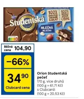Tesco Orion Studentská pecet nabídka