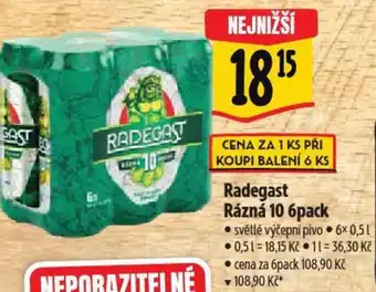 Albert Radegast Rázná 10 6pack nabídka