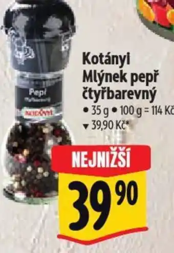 Albert Kotányi Mlýnek pepř čtyřbarevný nabídka