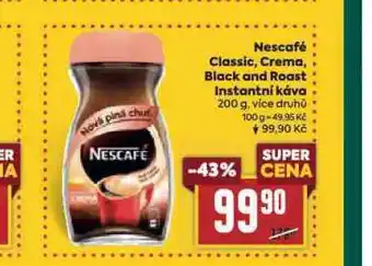 Billa Nescafé classic, crema, black and roast instantní káva nabídka