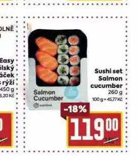 Sushi set salmon cucumber