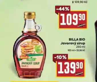 Billa Billa bio javorový sirup nabídka