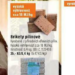 OBI Brikety pilinové nabídka