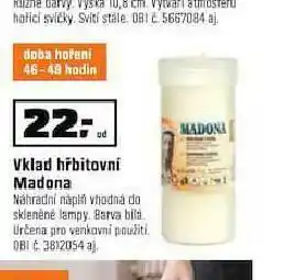 Vklad hřbitovní madona