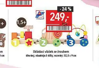Skládací vláček se šroubem
