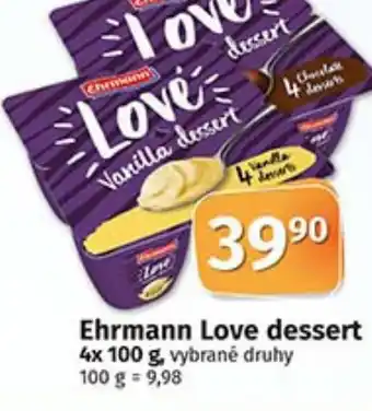 COOP TIP Ehrmann Love dessert 4x 100 g nabídka