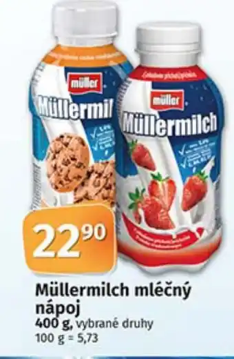 COOP TIP Müllermilch mléčný nápoj 400 g nabídka