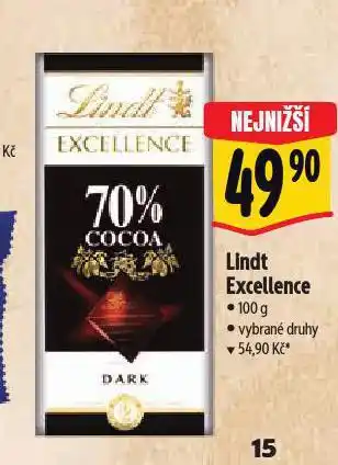 Albert Lindt excellence čokoláda nabídka