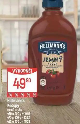 Globus Hellmann's kečup nabídka