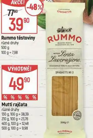 Globus Rummo těstoviny nabídka