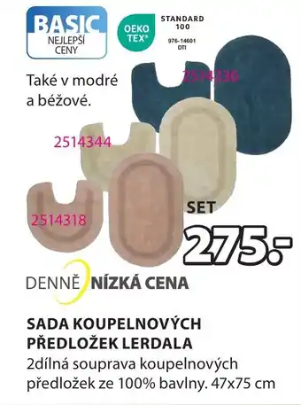 JYSK SADA KOUPELNOVÝCH PŘEDLOŽEK LERDALA nabídka