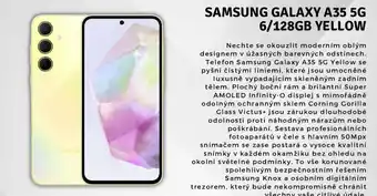 Planeo Elektro SAMSUNG GALAXY A35 5G 6/128GB YELLOW nabídka