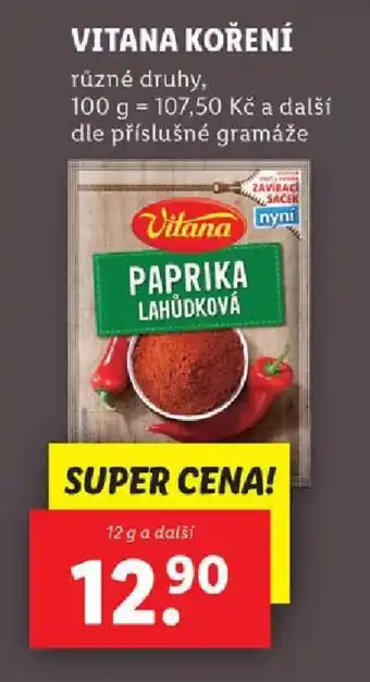 Lidl VITANA KOŘENÍ nabídka