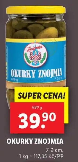 Lidl OKURKY ZNOJMIA nabídka