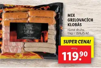 Lidl MIX GRILOVACÍCH KLOBÁS nabídka