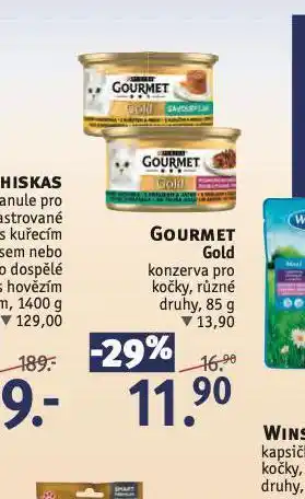 Rossmann Gourmet gold konzerva pro kočky nabídka