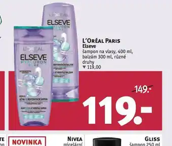 Rossmann Loreal paris elseve šampon, balzám nabídka