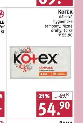 Rossmann Kotex dámské tampony nabídka