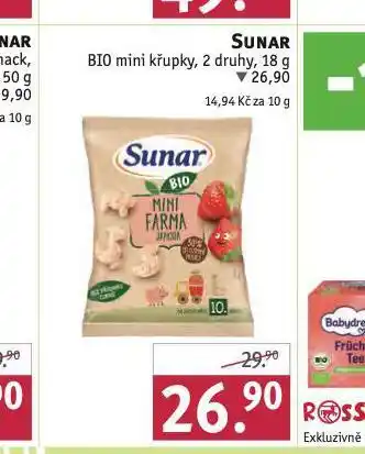 Rossmann Sunar bio mini křupky nabídka