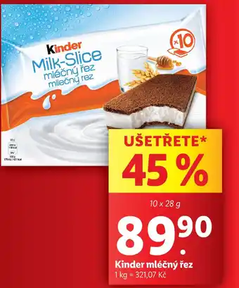 Lidl Kinder mléčný řez nabídka