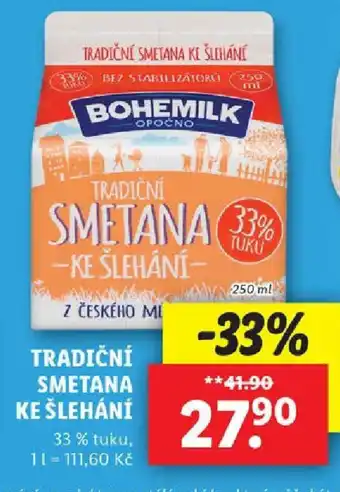 Lidl TRADIČNÍ SMETANA KE ŠLEHÁNÍ nabídka