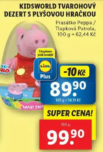 Lidl KIDSWORLD TVAROHOVÝ DEZERT S PLYŠOVOU HRAČKOU nabídka