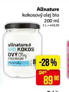 Teta Allnature kokosový olej bio nabídka