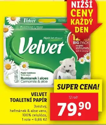 Lidl VELVET TOALETNÍ PAPÍR nabídka