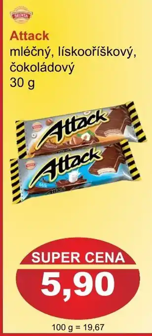 Attack mléčný, lískooříškový, čokoládový