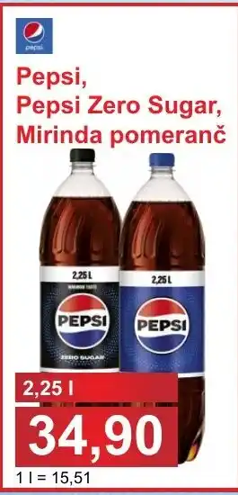 PLUS JIP Pepsi Zero Sugar, Mirinda pomeranč nabídka