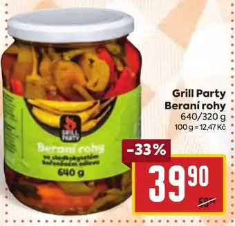 Billa Grill Party Beraní rohy nabídka