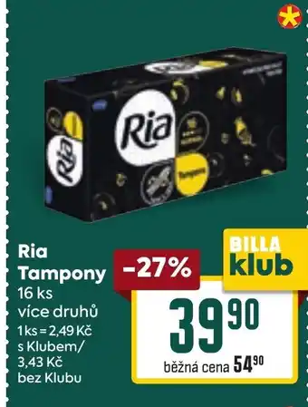 Billa Ria Tampony nabídka