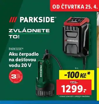 Lidl Aku čerpadlo na dešťovou vodu 20 V nabídka