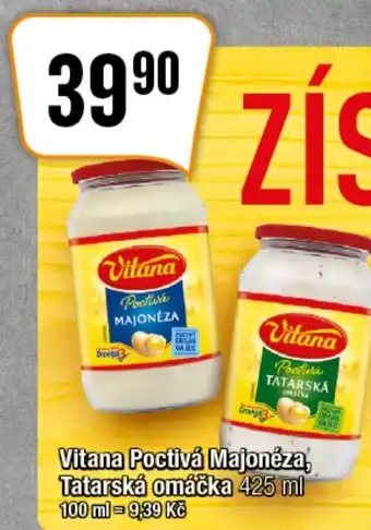 TEMPO Vitana Poctivá Majonéza, Tatarská omáčka 425 ml nabídka
