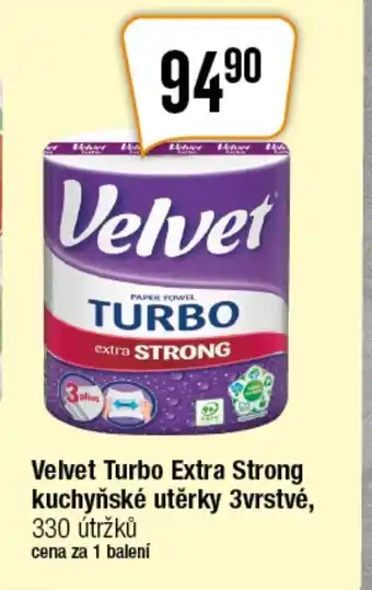 Velvet Turbo Extra Strong kuchyňské utěrky 3vrstvé