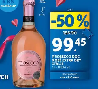 Lidl Prosecco doc rosé extra dry itálie nabídka