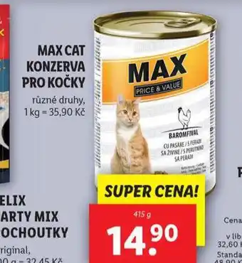 Lidl Max cat konzerva pro kočky nabídka