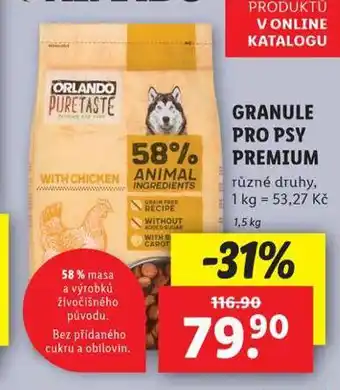 Lidl Granule pro psy premium nabídka