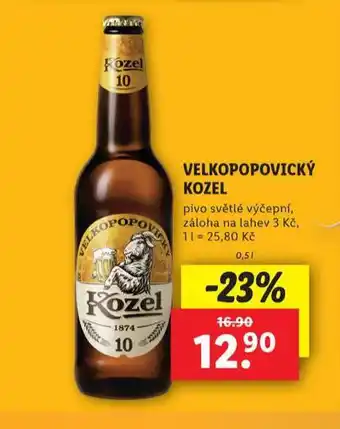 Lidl Pivo velkopopovický kozel nabídka