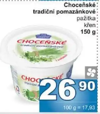 Jip Choceňské tradiční pomazánkové nabídka