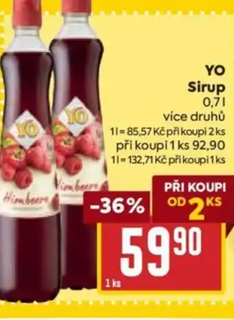 Billa YO Sirup nabídka