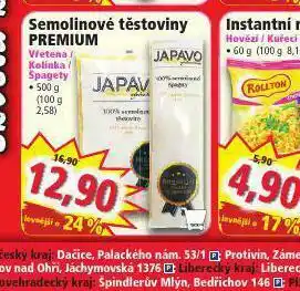 Norma Semolinové těstoviny premium nabídka