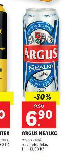 Lidl Pivo argus nealko nabídka
