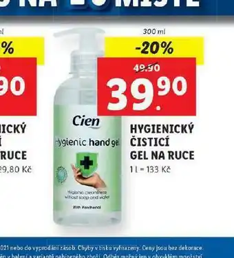 Lidl Cien hygienický gel na ruce nabídka