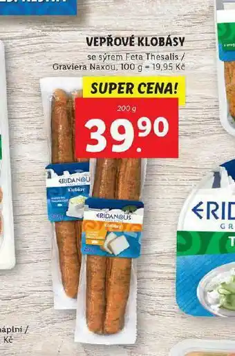 Lidl Vepřové klobásky nabídka